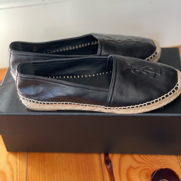 Saint Laurent YSL LEATHER ESPADRILLE FLATS - Picture 2 of 5